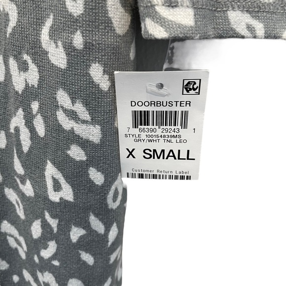 Charter Club Macy's Butter Soft Sleep Shirt Grey White Leopard XS New - Picture 4 of 6